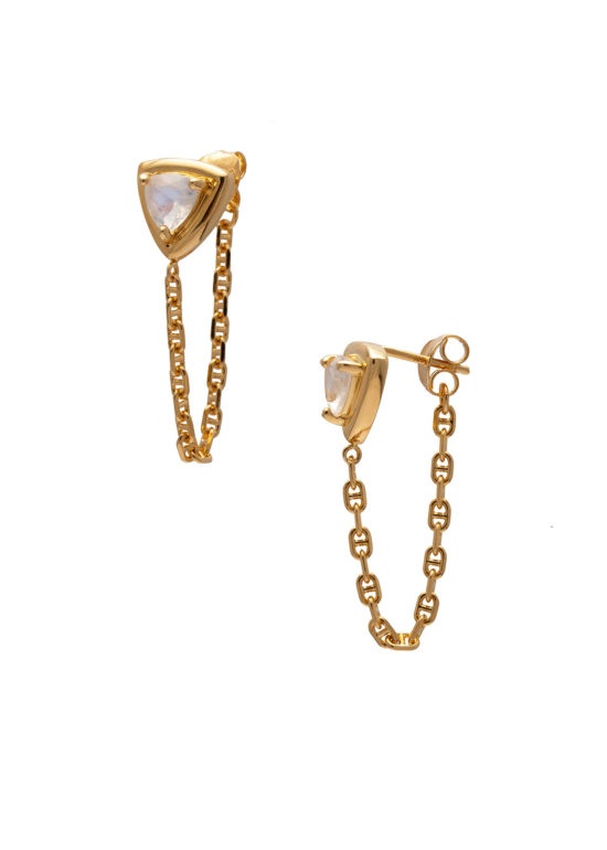 Trillion Earrings Gold image