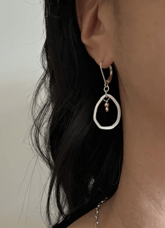 Orange Avocado - Earrings / ERSA MID SILVER OVAL