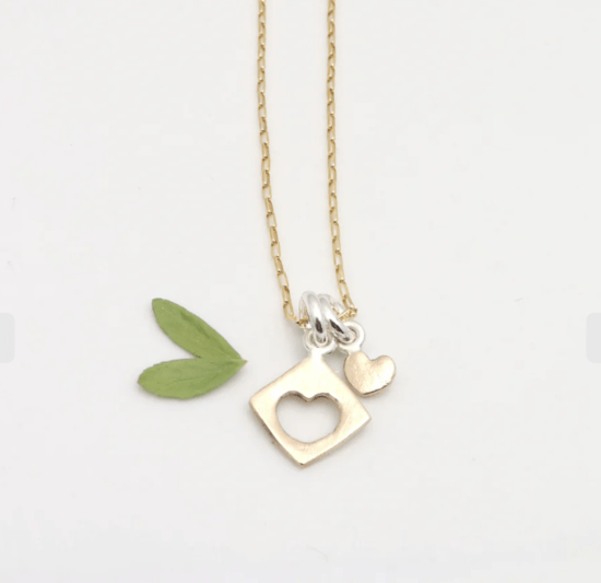 Orange Avocado - Necklace / HEART COLLECTION: CUTOUT HEART & PETITE HEART - GOLD