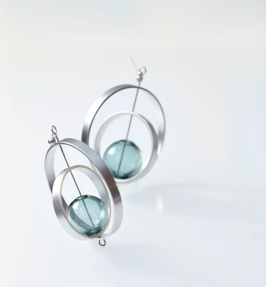 Pursuits - Earrings / Eris - Silver Aqua