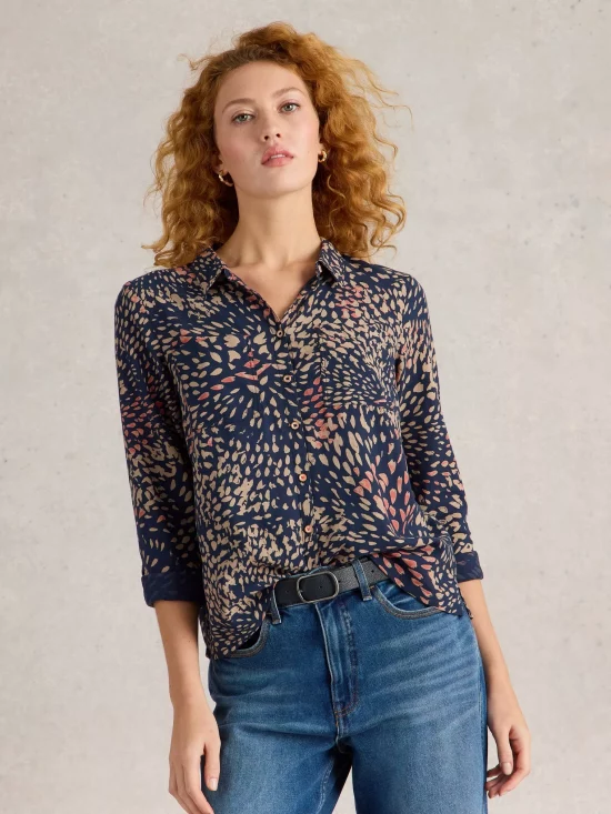 White Stuff - Sophie Organic Shirt / Navy PR