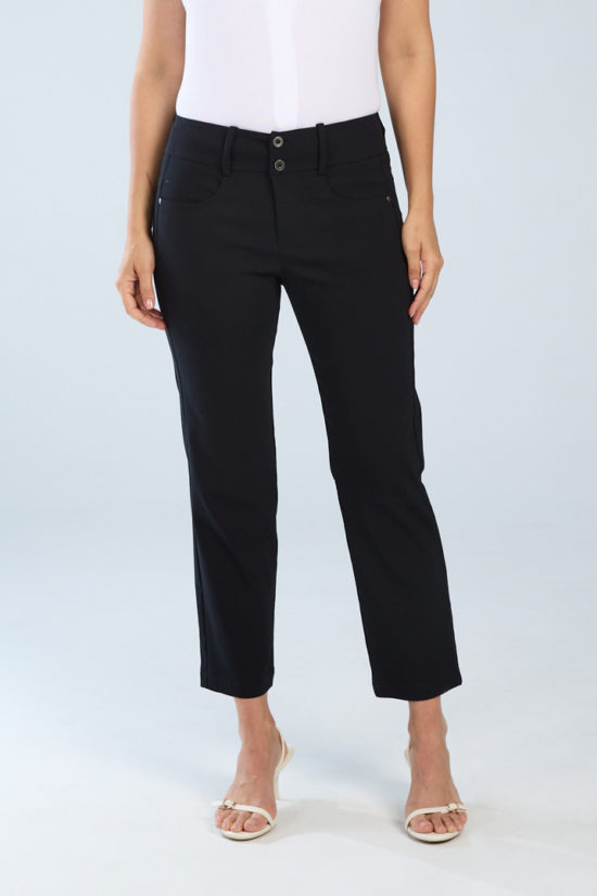 BRENDA BEDDOME - Straight Leg Jean Crop / Black